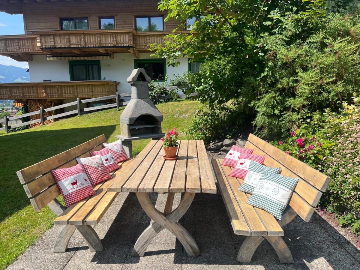 Ferienwohnung Platzhirsch Panorama View Balkon, Gartensauna, Garten, Grillplatz Stumm Zewnętrze zdjęcie