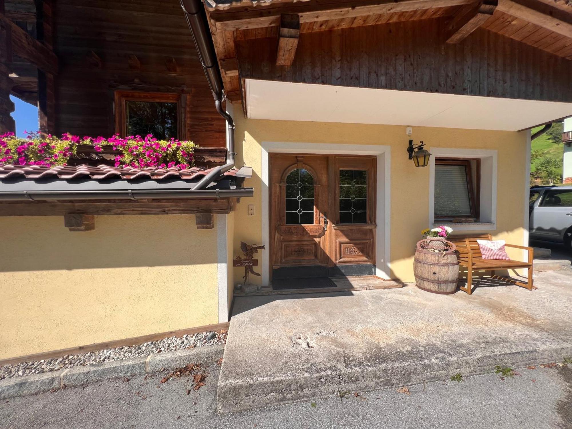 Ferienwohnung Platzhirsch Panorama View Balkon, Gartensauna, Garten, Grillplatz Stumm Zewnętrze zdjęcie